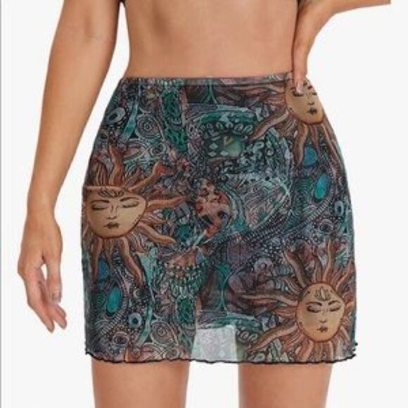 New Bohemian Hippie Mini Skirt - Picture 2 of 6